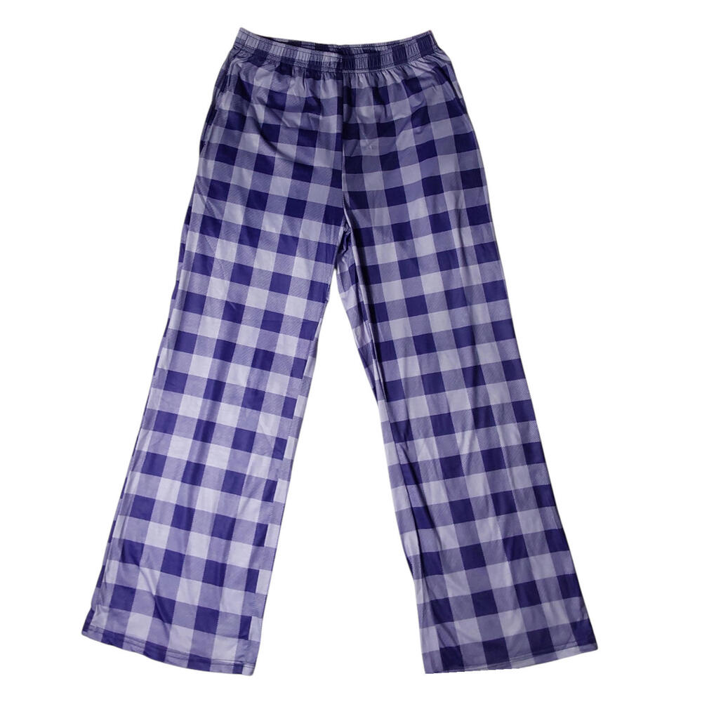 Men's Size M Soft Elastic Waist Pockets Plaid Pajama Lounge Pants FREE SHIPPING